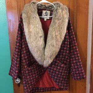 Faux fur retro look coat